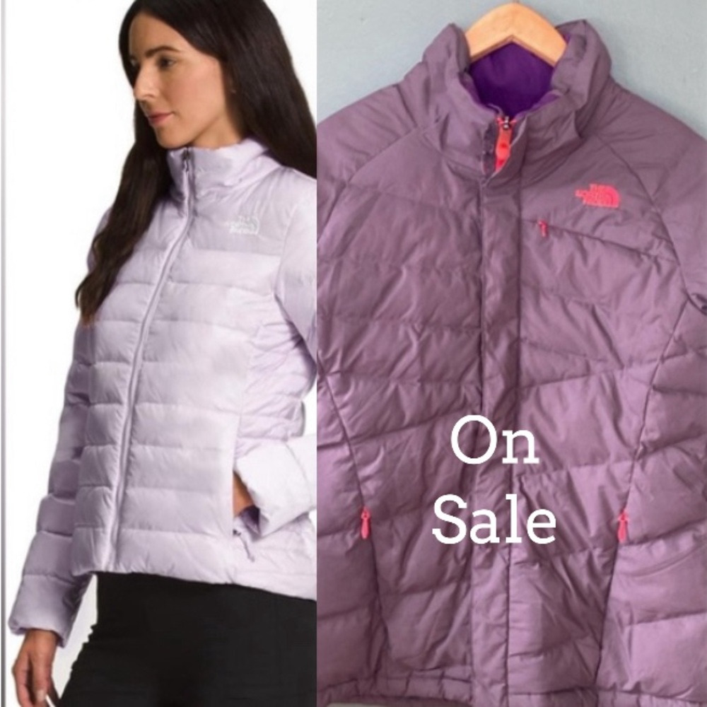 The North Face purple zip up quilted business casual jacket
